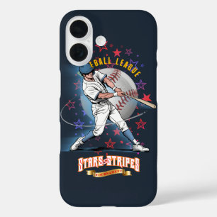 Baseball Stars & Stripes (Dunkler Modus)   iPhone 16 Hülle