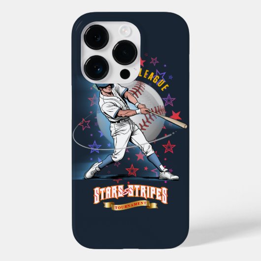 Baseball Stars & Stripes (Dunkler Modus) | Case-Mate iPhone Hülle (Rückseite)
