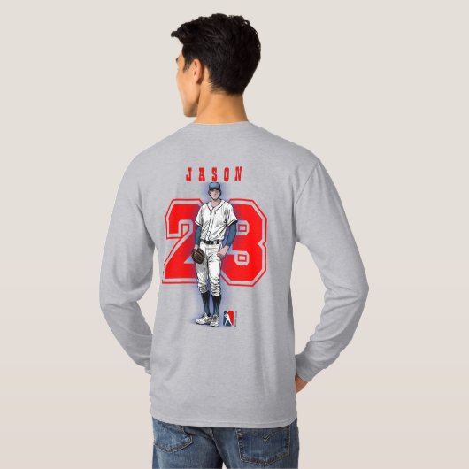 Baseball Stars & Stripes | Men Long Sleeve T-Shirt (Schwarz voll)