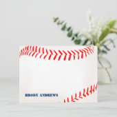 Baseball Stationery Vielen Dank Karten (Stehend Vorderseite)