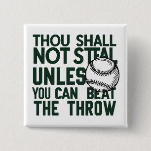 Baseball Stealing Spaß Shirt Button