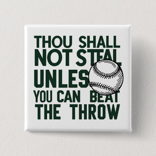 Baseball Stealing Spaß Shirt Button (Vorderseite)