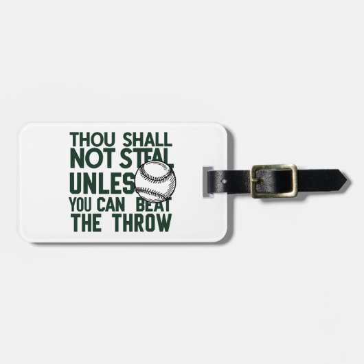 Baseball Stealing Spaß Shirt Gepäckanhänger (Vorderseite horizontal)