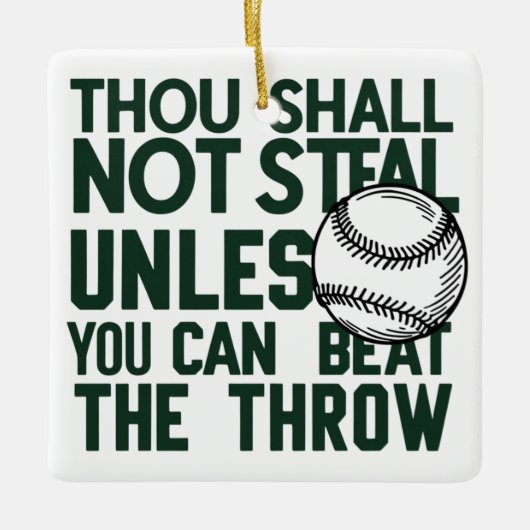 Baseball Stealing Spaß Shirt Keramikornament (Vorderseite)