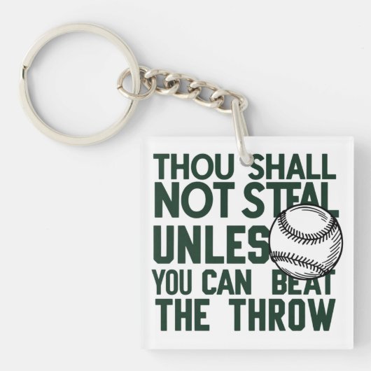 Baseball Stealing Spaß Shirt Schlüsselanhänger (Vorderseite)
