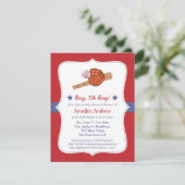 Baseball-Sternbabyjungen-Duschen-Party Einladung (Stehend Vorderseite)