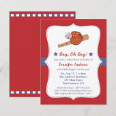 Baseball-Sternbabyjungen-Duschen-Party Einladung (Vorne/Hinten)