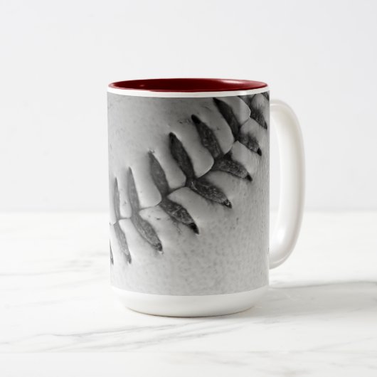 Baseball-Stiche Zweifarbige Tasse (VorderseiteRechts)