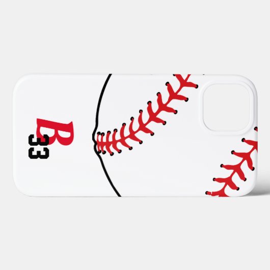 Baseball-Sticks Monogramm und Teamnummer Case-Mate iPhone Hülle (Rückseite (Horizontal))