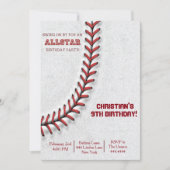 Baseball Stitch Geburtstagseinladungen Einladung (Vorderseite)