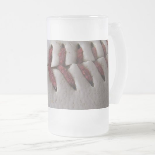 Baseball-Stitches Mattglas Bierglas (VorderseiteRechts)
