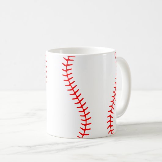 Baseball Stitches Muster Kaffeetasse (VorderseiteRechts)