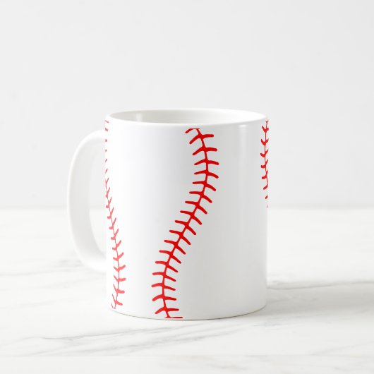 Baseball Stitches Muster Kaffeetasse (Vorderseite Links)