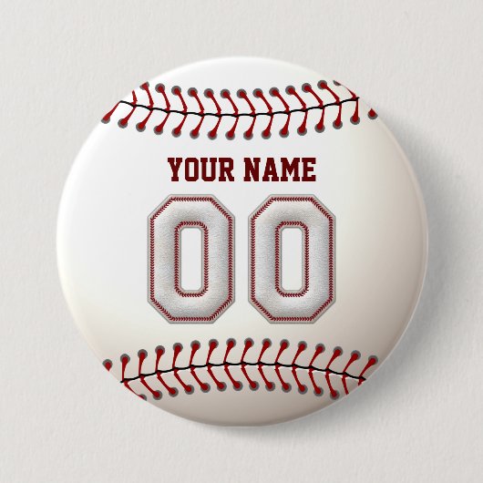 Baseball Stitches Player Nummer 00 und Individuell Button (Vorderseite)