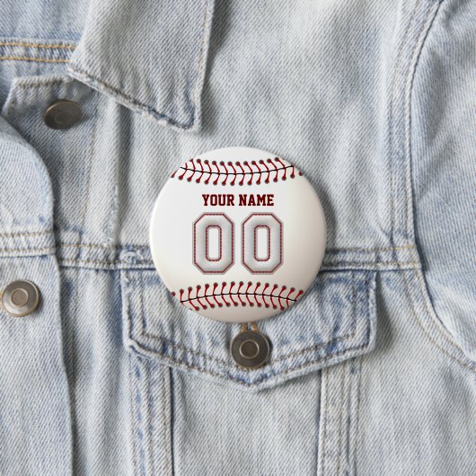Baseball Stitches Player Nummer 00 und Individuell Button (Beispiel)