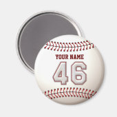 Baseball Stitches Player Nummer 46 und Individuell Magnet (Vorderseite/Rückseite)