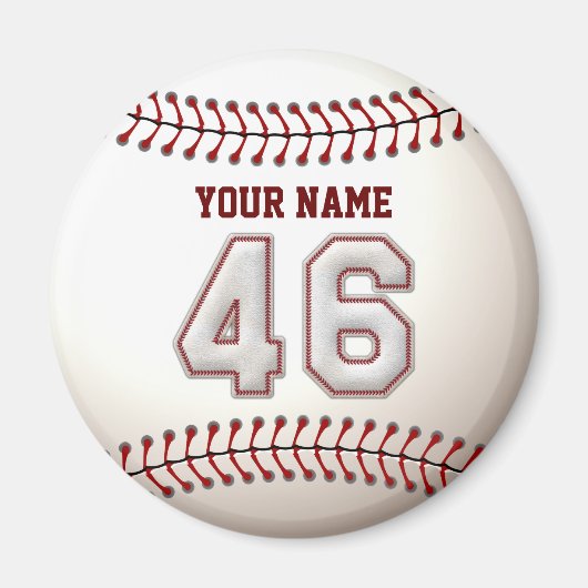Baseball Stitches Player Nummer 46 und Individuell Magnet (Vorne)