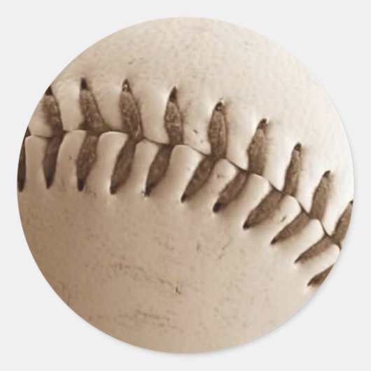 Baseball-Stitches Runder Aufkleber (Vorderseite)