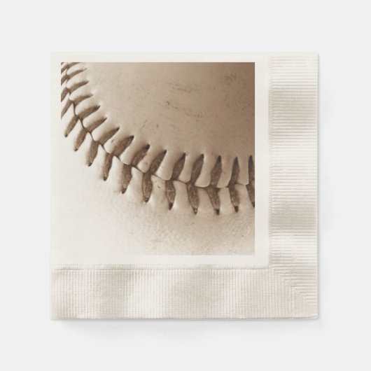 Baseball Stitches Rustikal Serviette (Vorderseite)