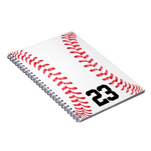 Baseball-Stitches und Notebook mit benutzerdefinie Notizblock (Rechte Seite)