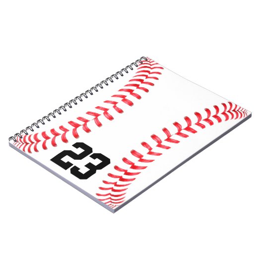 Baseball-Stitches und Notebook mit benutzerdefinie Notizblock (Linke Seite)