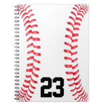 Baseball-Stitches und Notebook mit benutzerdefinie
