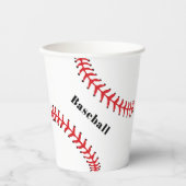 Baseball-Stitching-Design-Papier-Cup Pappbecher (Vorderseite)