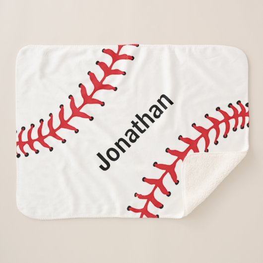 Baseball Stitching Design Sherpa Blanket Sherpadecke (Vorderseite (Horizontal))