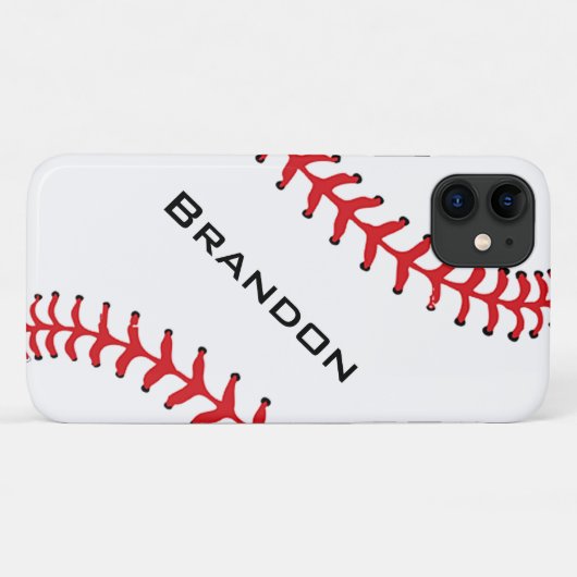Baseball Stitching iPhone 11 Smartphone Case (Rückseite (Horizontal))