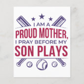 Baseball stolz Mutter ich bete, bevor mein Sohn sp (Rückseite)