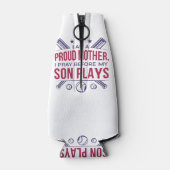 Baseball stolz Mutter ich bete, bevor mein Sohn sp Flaschenkühler (Rückseite)