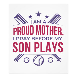 Baseball stolz Mutter ich bete, bevor mein Sohn sp Fotodruck