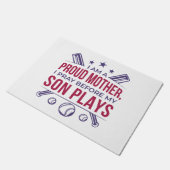 Baseball stolz Mutter ich bete, bevor mein Sohn sp Fußmatte (Schrägansicht)