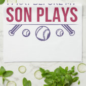 Baseball stolz Mutter ich bete, bevor mein Sohn sp Geschirrtuch (Gefaltet)