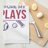 Baseball stolz Mutter ich bete, bevor mein Sohn sp Geschirrtuch (Viertel Falte)