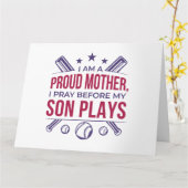 Baseball stolz Mutter ich bete, bevor mein Sohn sp Karte (Gelbe Blume)