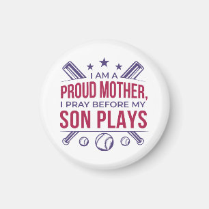 Baseball stolz Mutter ich bete, bevor mein Sohn sp Magnet