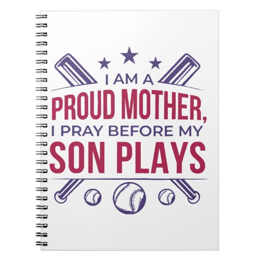 Baseball stolz Mutter ich bete, bevor mein Sohn sp Notizblock (Vorderseite)