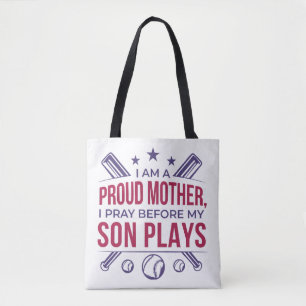 Baseball stolz Mutter ich bete, bevor mein Sohn sp Tasche