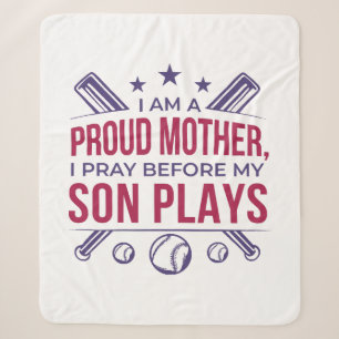 Baseball stolze Mutter, ich bete, bevor mein Sohn Sherpadecke