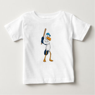 Baseball-Storch mit Baseballschläger Baby T-shirt
