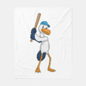 Baseball-Storch mit Baseballschläger Fleecedecke (Vorderseite)