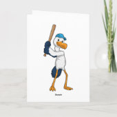 Baseball-Storch mit Baseballschläger Karte (Rückseite)