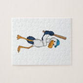 Baseball-Storch mit Baseballschläger Puzzle (Horizontal)