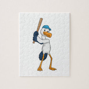 Baseball-Storch mit Baseballschläger Puzzle