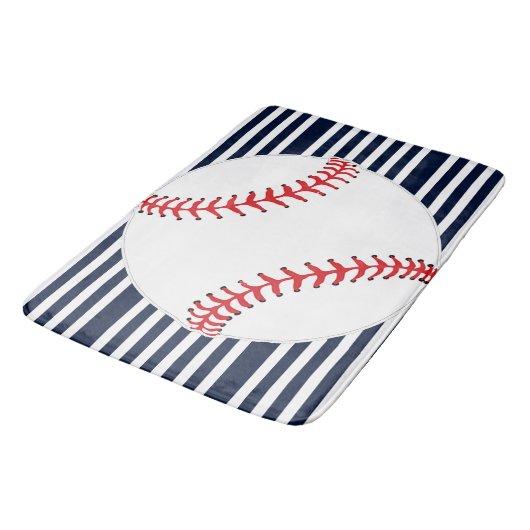 Baseball Streifen Design Bath Mat Badematte (Schrägansicht)