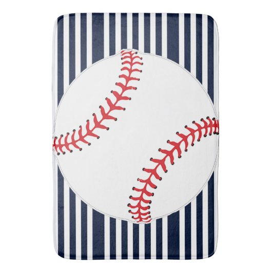 Baseball Streifen Design Bath Mat Badematte (Vorderseite Vertikal)