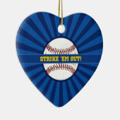 Baseball-Streit "Em Out Keramik Ornament (Rechts)