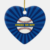 Baseball-Streit "Em Out Keramik Ornament (Hinten)