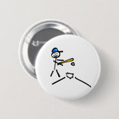 Baseball-Strichmännchen Button (Vorne & Hinten)